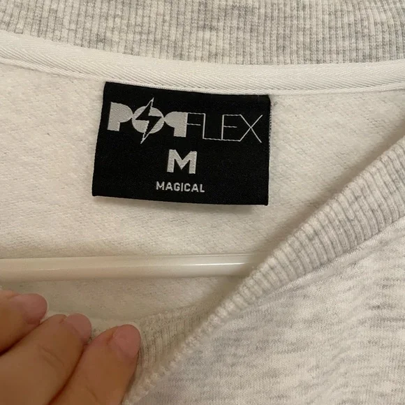 POPFLEX Heather Gray Crewneck Crop Sweatshirt - Picture 3 of 4